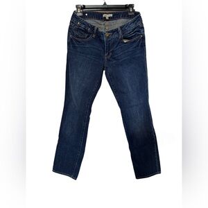 CAbi Dark Blue Jeans with Gold Stitching